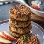 These Whole30 homemade chicken apple sausages are paleo, gluten-free, dairy-free and freezer friendly. With just a few simple ingredients you can make your own chicken and apple breakfast sausages at home and make meal prep easy! These take under 20 minutes to prepare and they are a perfect family friendly Whole30 recipe that everyone will enjoy. #whole30breakfast #paleobreakfast #whole30sausage #whole30chickensausage #homemadesausage #whole30breakfast