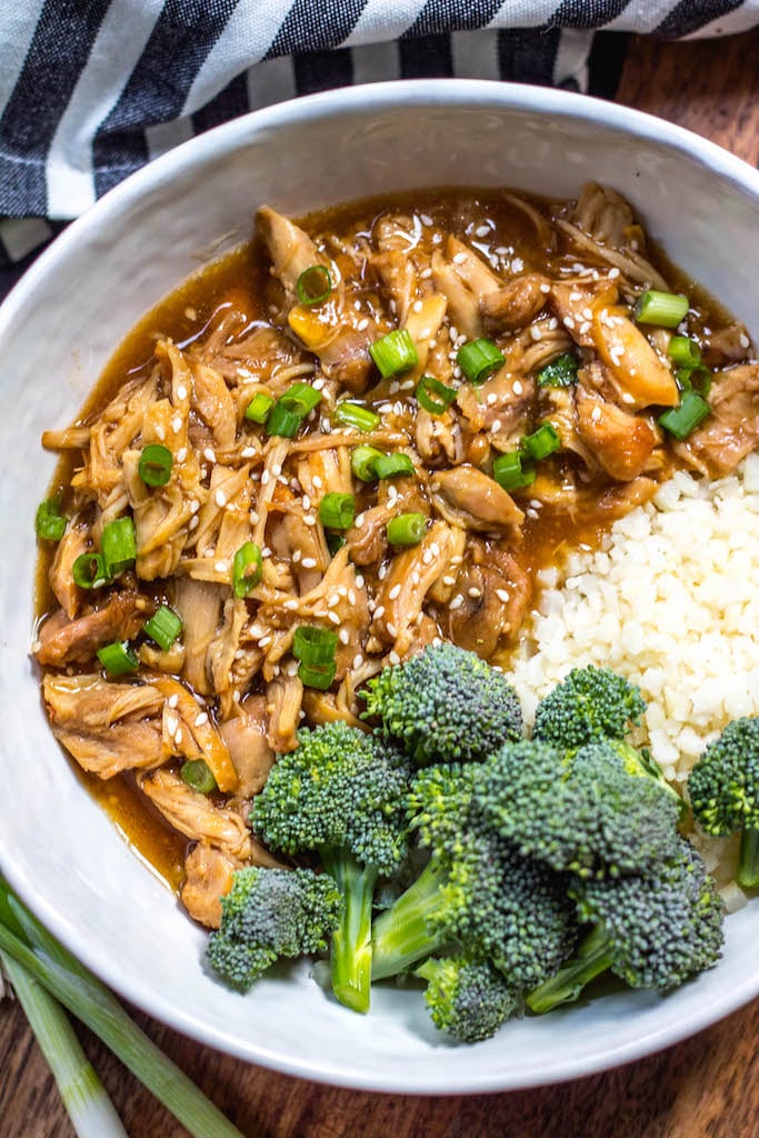 This Whole30 instant pot teriyaki chicken is pressure cooked in a flavorful sauce with only a few simple ingredients for a quick weeknight meal! It’s paleo, gluten free, and can be on the table in under 30 minutes. With only a 10 minute cook time, this is the perfect set and forget it meal to make for you and your family or can also be meal prepped for the week! #whole30instantpotrecipes #whole30teriyakichicken #paleoinstantpotrecipes #paleoteriyakichicken