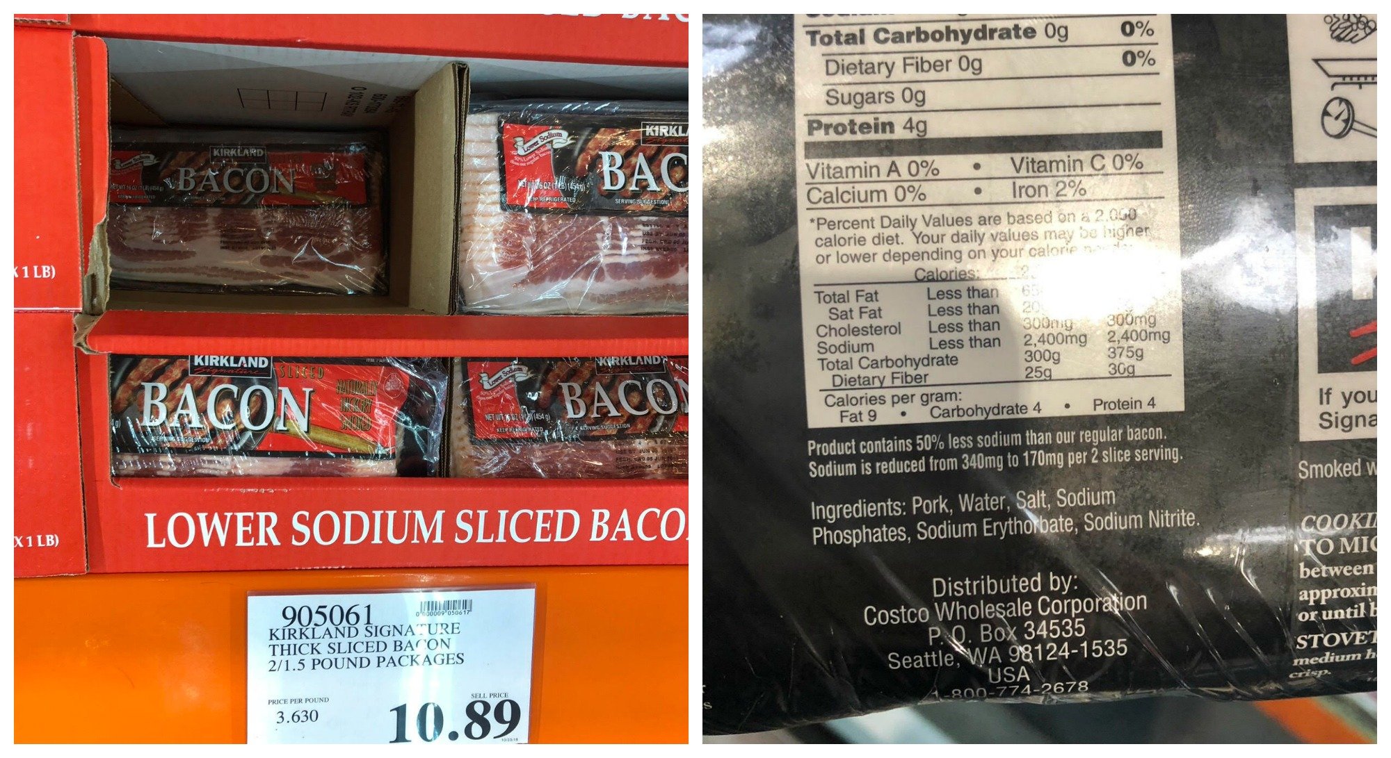 pancetta Costco conforme ai requisiti Whole30