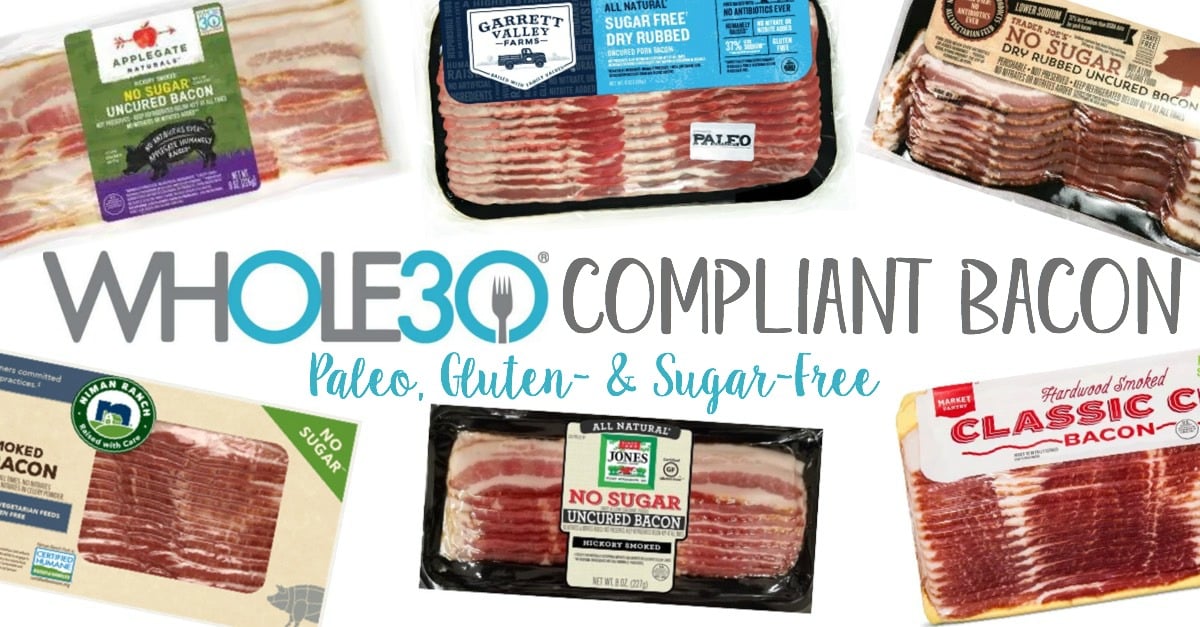 Esta lista detalhada, actualizada e completa de marcas e opções de bacon Whole30 Aprovado ajuda-o a encontrar onde comprá-lo, e localizar facilmente uma marca de bacon Whole30 Aprovado que não só tem um sabor óptimo, como é feito sem açúcar e outros aditivos que estão fora dos limites durante o seu Whole30. Muitas destas opções de bacon Whole30 e Paleo compliant estão agora disponíveis nas nossas lojas locais, tais como Walmart, Target, Sprouts e Whole Foods #whole30bacon #whole30approvedbacon #paleobacon #sugarfreebacon