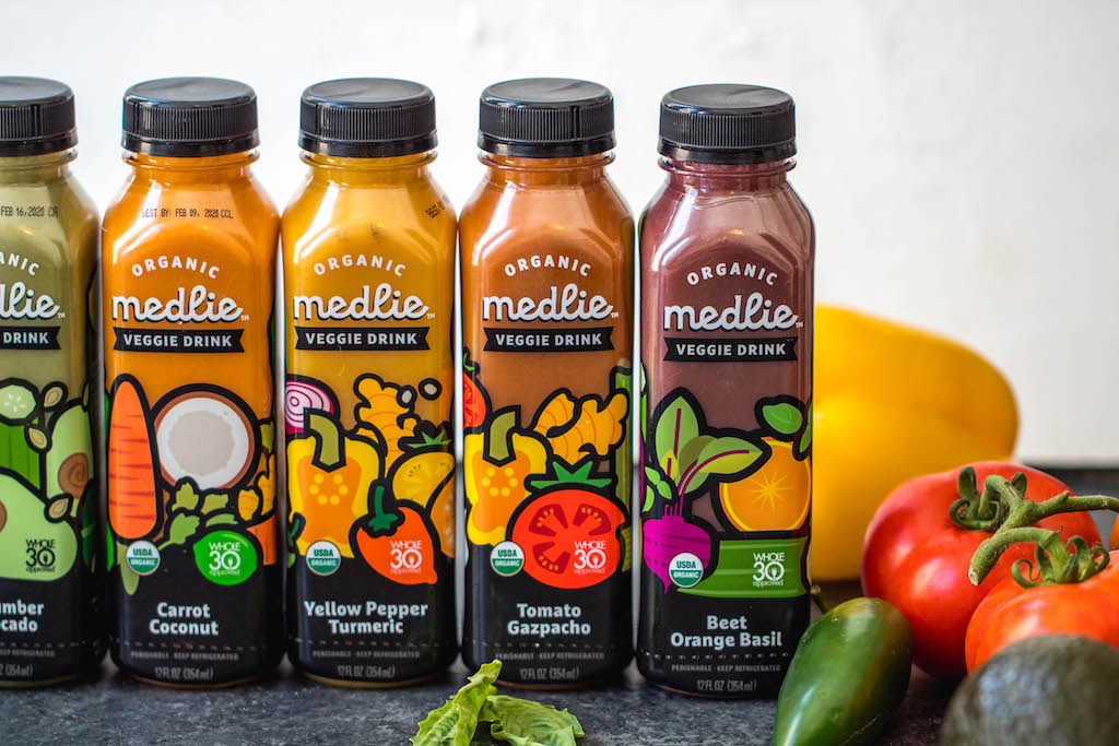 Medlie Veggie Drinks are drinkable, portable and convenient way to get in vegetables without any prep work, or any unnecessary junky ingredients. Medlie Veggie Drinks are Whole30 Approved, Paleo, Certified Organic, low carb, and made without added sugar, preservatives or stabilizers. Medlie has taken the freshest veggies, combined them into awesome flavors and bottled them up to make it easy for anyone and everyone to never skip their vegetables #whole30drinks #medlieveggies #whole30approved #paleodrinks #ketodrinks