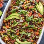 This Whole30 taco casserole is an awesome meal prep recipe or perfect for a paleo or gluten-free weeknight meal. Preparation is simple, just mix everything together, oven bake it, and pull out a delicious beef taco casserole for the family! It's a great way to use up ground beef, and it's healthy recipe option that's loaded with veggies #whole30tacocasserole #whole30casserole #whole30groundbeefrecipes #paleocasserole #paleotacocasserole #glutenfreecasserole