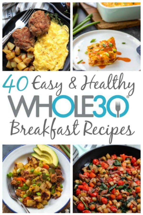 These 40 Whole30 breakfast recipes are some of the best on the internet! Everything from pork, beef, chicken, and turkey breakfast recipes are here, so there's sure to be something family friendly that everyone will love. All of these easy breakfast recipes are also Paleo, gluten-free, and dairy-free. They make great meal prep recipes, so that breakfast all week is taken care of! #whole30breakfastrecipes #whole30breakfast #paleobreakfast #glutenfreebreakfast #whole30recipes