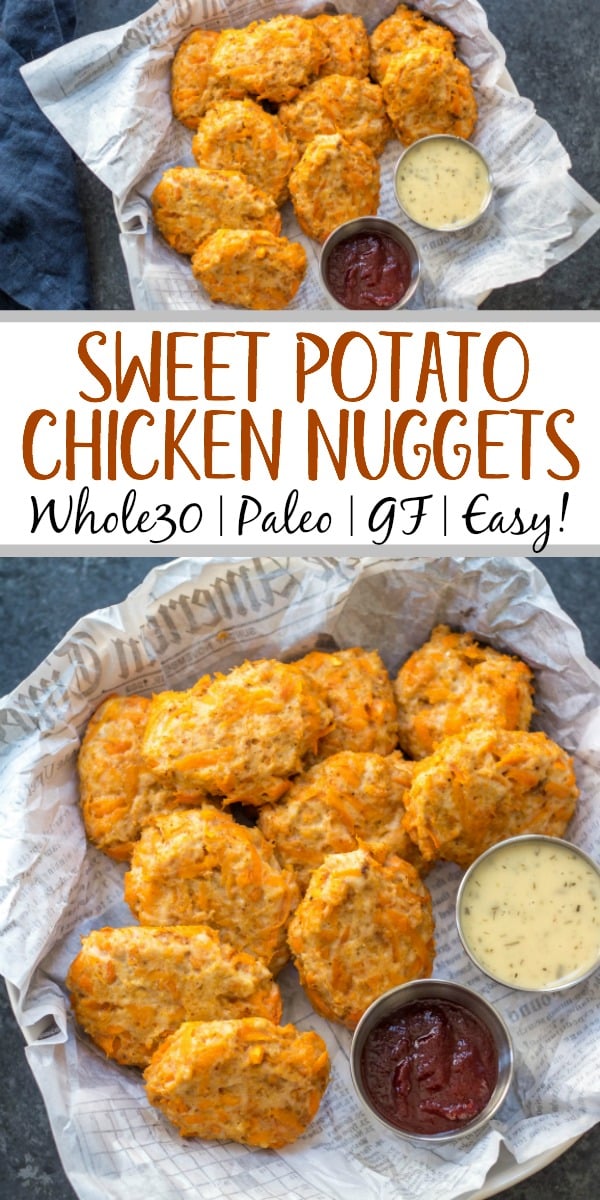 Whole30 sweet potato chicken poppers are a healthy “chicken nuggets” recipe alternative that are quick and easy to make. A few simple ingredients and ready in under 30 minutes this is the perfect Whole30, Paleo, or gluten-free family friendly meal for during the week. Double the batch and toss these chicken poppers in the fridge or freezer to make meal prepping a breeze! #whole30chickenrecipes #whole30groundchicken #whole30chickennuggets #paleogroundchicken #paleochickenrecipes