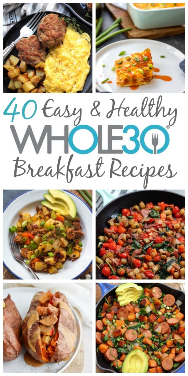 These 40 Whole30 breakfast recipes are some of the best on the internet! Everything from pork, beef, chicken, and turkey breakfast recipes are here, so there's sure to be something family friendly that everyone will love. All of these easy breakfast recipes are also Paleo, gluten-free, and dairy-free. They make great meal prep recipes, so that breakfast all week is taken care of! #whole30breakfastrecipes #whole30breakfast #paleobreakfast #glutenfreebreakfast #whole30recipes