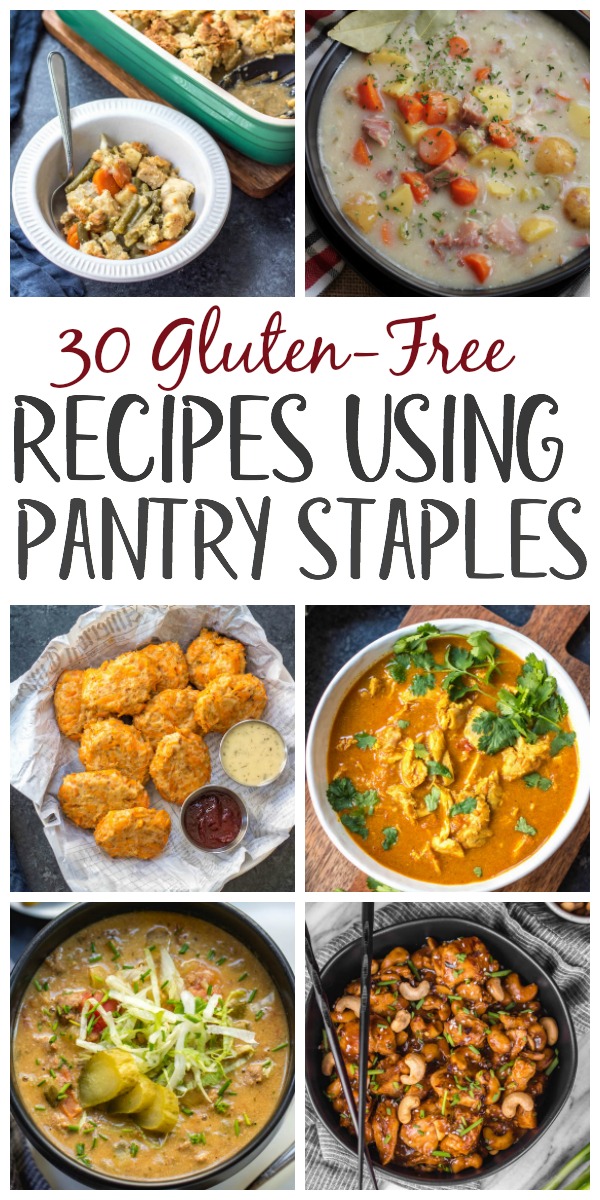 Sometimes it's nice to be able to pull out pantry staples and create healthy, Whole30 recipes from the food you have on hand. This is a budget friendly way to cook, while still eating gluten-free or Paleo. Many of these are also freezer friendly! The recipes call for things like canned tomatoes, canned coconut milk, sauces, marinara, and other food products that are shelf stable, and include slow cooker, instant pot, oven and stovetop options! #whole30pantrystaples #pantrystaples #healthypantrystaples #whole30cannedfood #whole30shelfstable