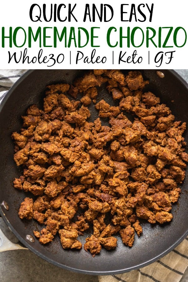 No need to search around for sugar free ground chorizo! Making your own Whole30, paleo and low carb chorizo using ground pork and some spices couldn't be more easy or quick! With only a few simple ingredients, this homemade chorizo is perfect for fast meals from dinner to breakfast, meal prep, and your budget! #homemadechorizo #sugarfreechorizo #DIYchorizo #groundchorizo #chorizorecipes #whole30chorizo #whole30porkrecipes #whole30chorizorecipes