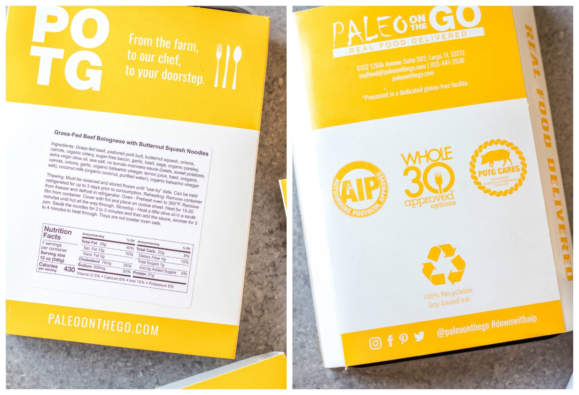 Paleo On The Go is a Whole30 meal delivery service that specializes in bringing Whole30 Approved, Paleo, Keto and AIP meals right to your doorstep. Chef prepared, with organic ingredients sourced from local farms, Paleo On The Go is an ideal option for anyone wanting healthy, Whole30 meals on hand that not only taste great, but make life easier. #whole30mealdelivery #AIPmeals #paleomeals #paleomealdelivery #paleoonthegoreview