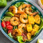 This spicy shrimp salad with homemade lime dressing is great for a healthy lunch meal prep or simple dinner. The shrimp cooks quickly and the dressing only takes a few minutes to prepare, so it all comes together in under 30 minutes. It’s also all Whole30, paleo, low carb and paleo, while being full of flavor and super easy! #whole30shrimp #whole30salad #shrimpsalad #paleoshrimp #shrimprecipes