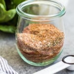 This homemade taco seasoning is an easy DIY way to keep a healthy, sugar-free taco spice mix on hand and ready when you need it. It's Whole30, paleo, low carb and gluten-free, which means anyone you're having taco night with will enjoy! This taco seasoning recipe is mild and family friendly, with the ability to spice it up if you want! Keep this in your pantry for a quick way to add flavor to ground beef, as a dry rub on grilled meat, in fajitas, casseroles and more! #homemadetacoseasoning #whole30tacoseasoning #whole30taco #ketotaco #tacorecipes #tacomeat