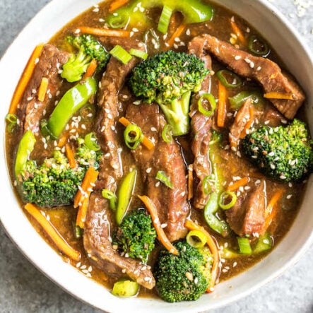 Slow Cooker Mongolian Beef: Whole30, Paleo, Low Carb, GF