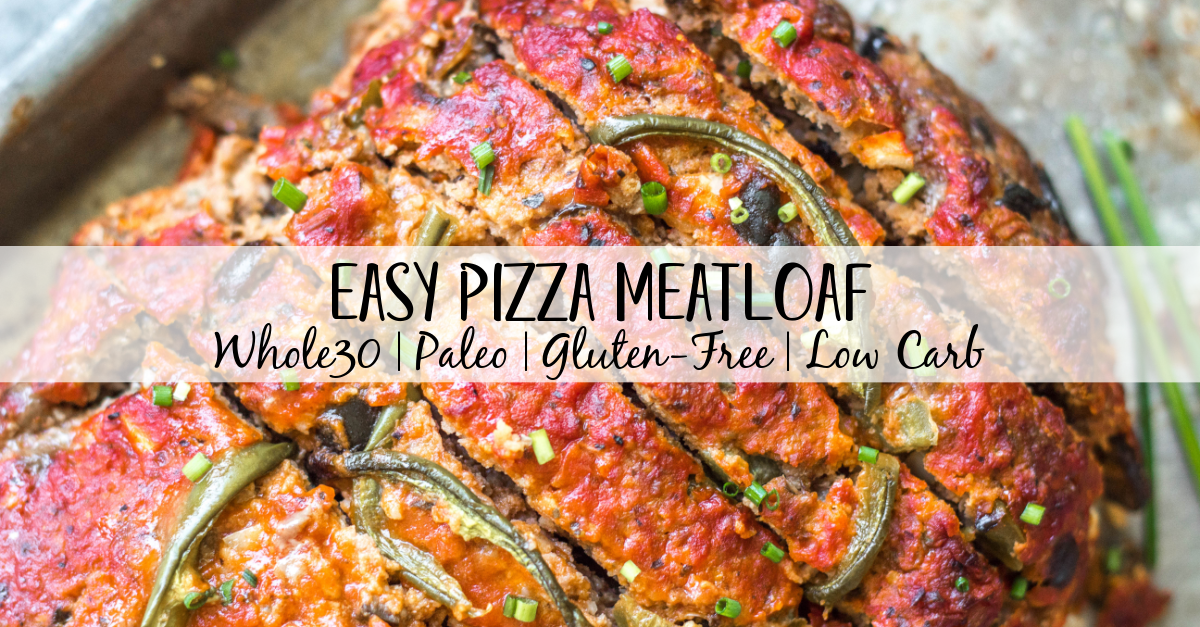 This easy pizza meatloaf recipe is a fun spin on a classic meatloaf. Using a mixture of ground beef and ground pork, and pizza sauce instead of the traditional ketchup, this Whole30 meatloaf recipe is a family-friendly option that's great for meal prep or a simple weeknight dinner. It's also paleo, gluten-free, low carb and freezer friendly. #whole30meatloaf #paleomeatloaf #ketomeatloaf #weeknightdinner #healthyrecipes #whole30groundbeef