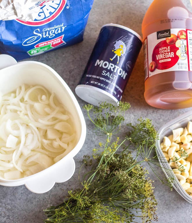 ingredients for homemade canned pickles