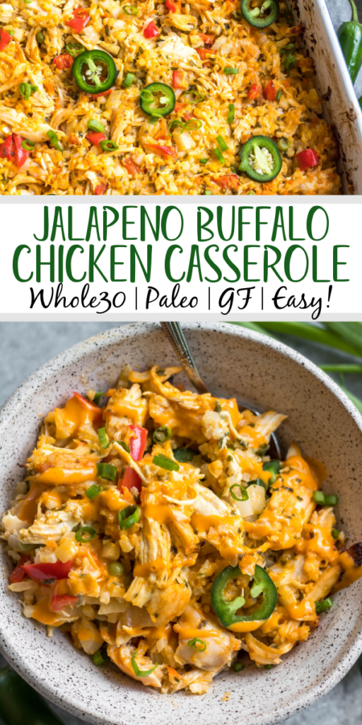 Jalapeño Buffalo Chicken Casserole Whole30, Keto, Paleo, GF Whole Kitchen Sink