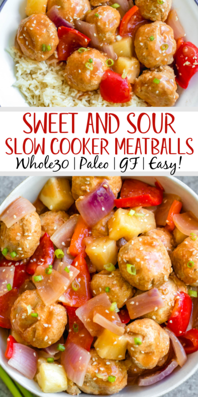 Slow Cooker Sweet and Sour Chicken Meatballs: Whole30, Paleo, GF ...