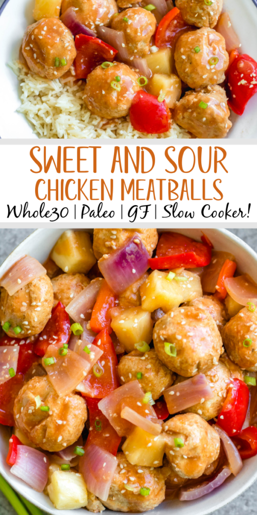 Slow Cooker Sweet and Sour Chicken Meatballs Whole30, Paleo, GF Whole Kitchen Sink