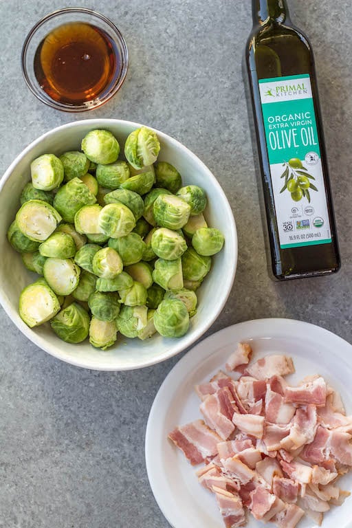 Maple bacon brussels sprouts ingredients