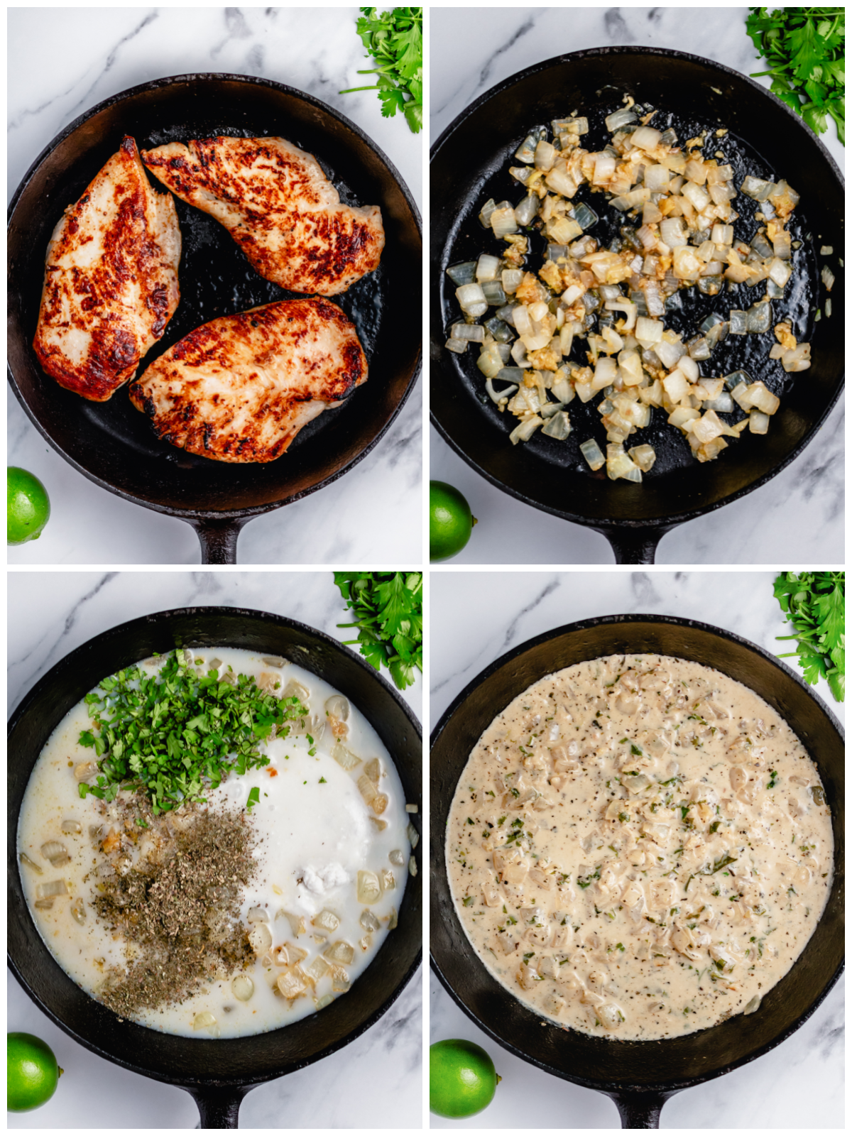 Whole30 coconut lime chicken skillet step by step cooking instructions