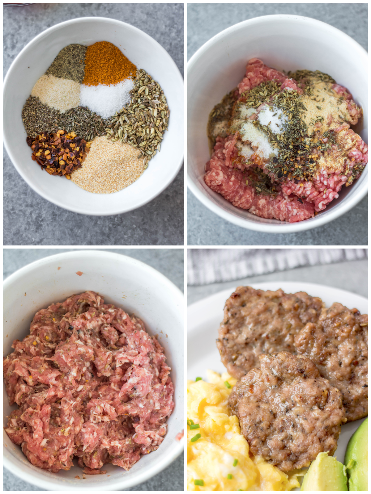 homemade maple breakfast sausage step by step cooking process