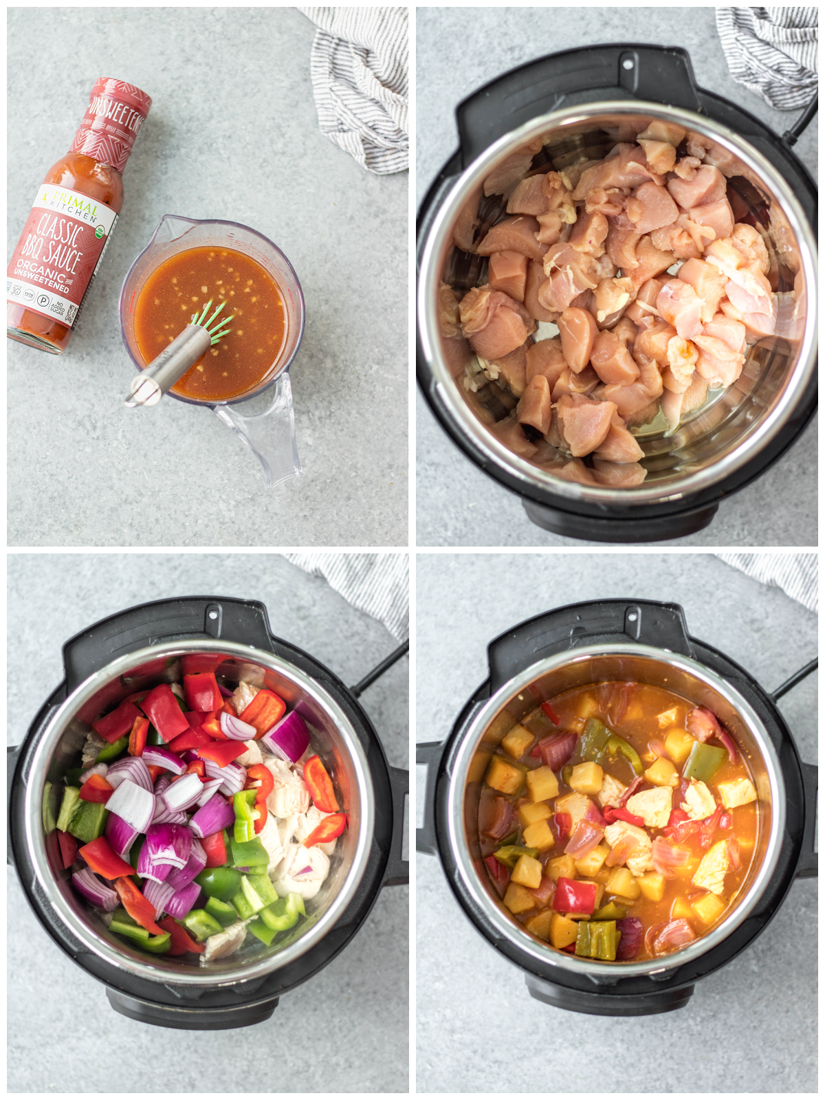whole30 instant pot hawaiian bbq chicken cooking process step by step