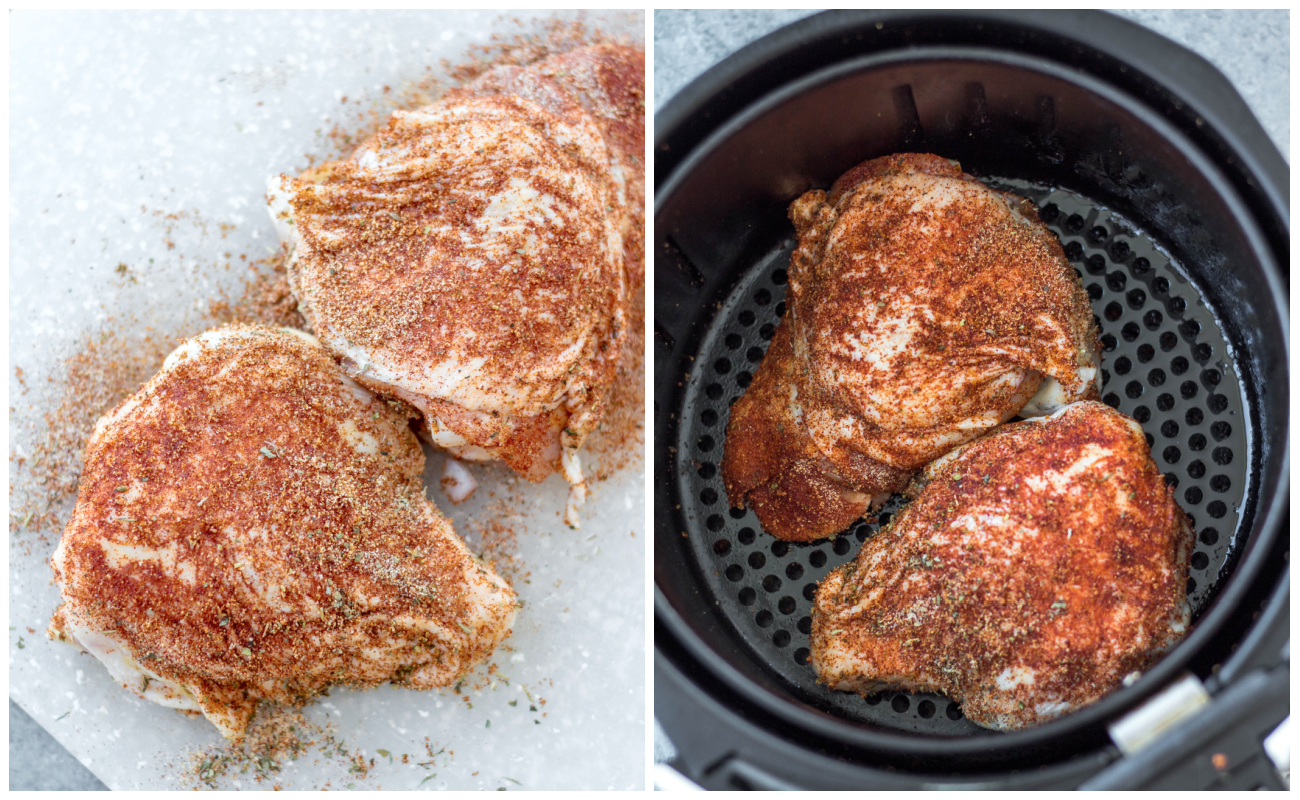 whole30 air fryer bone in chicken thighs cooking process step by step
