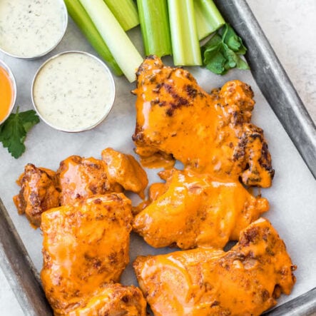 Buffalo Chicken Thighs (Oven Baked or Air Fryer)