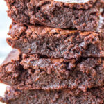 This dairy free brownies recipe is so easy to make, use oil or vegan butter, and only requires one bowl! With only a few simple ingredients, these brownies are perfectly fudgey, gooey and soft. There's an option to make your fudge brownies gluten free, too, and they make the best dessert or treat that everyone can enjoy! #dairyfreebrownies #brownieswithoutdairy #glutenfreebrownies