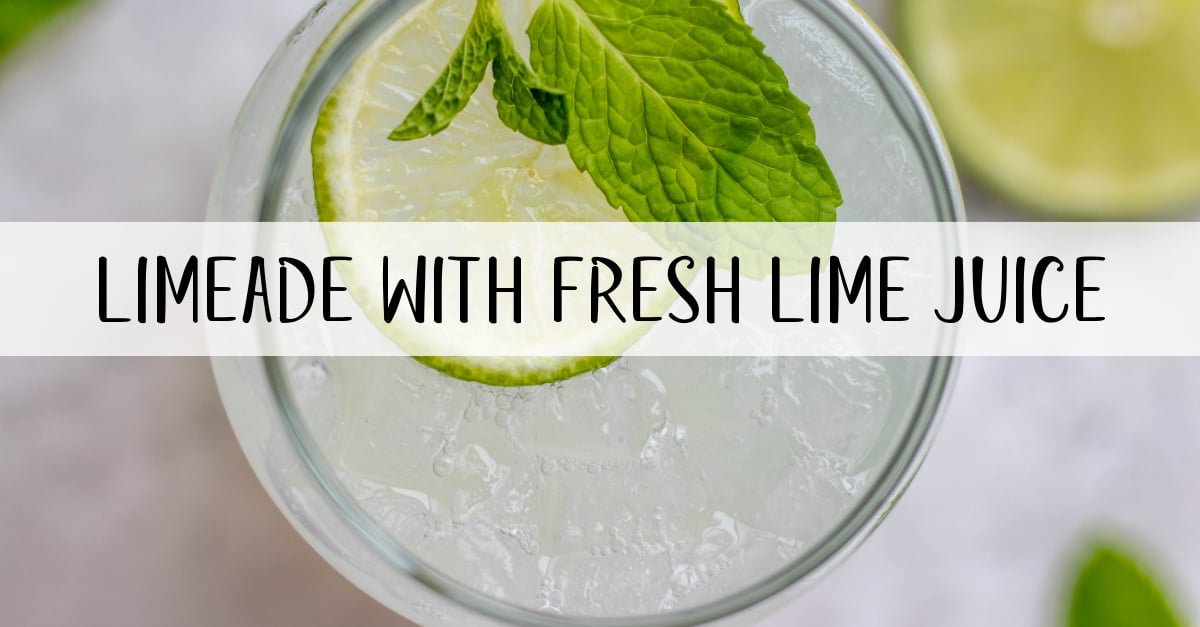 This lime juice recipe is refreshing, healthy and perfect for spring or summer! Known as limeade, this drink only uses a few simple ingredients, and can be made with fresh lime juice or bottled, sweetened or unsweetened! You'll love having this lime drink ready to go in the fridge to make drinking water more fun! #limejuice #limeade #limejuicerecipes #whole30drinks
