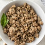 This homemade italian sausage is  Whole30 and paleo. It is gluten free and sugar free and is the best way to have a healthy Italian sausage on hand. This recipe uses a few staple ingredients you likely already have on hand and is fast and easy to make. Plus it can be frozen for later or used right away! Stop looking for paleo italian sausage at the store and make your own! #Whole30recipes #healthyporkrecipes #glutenfreepork