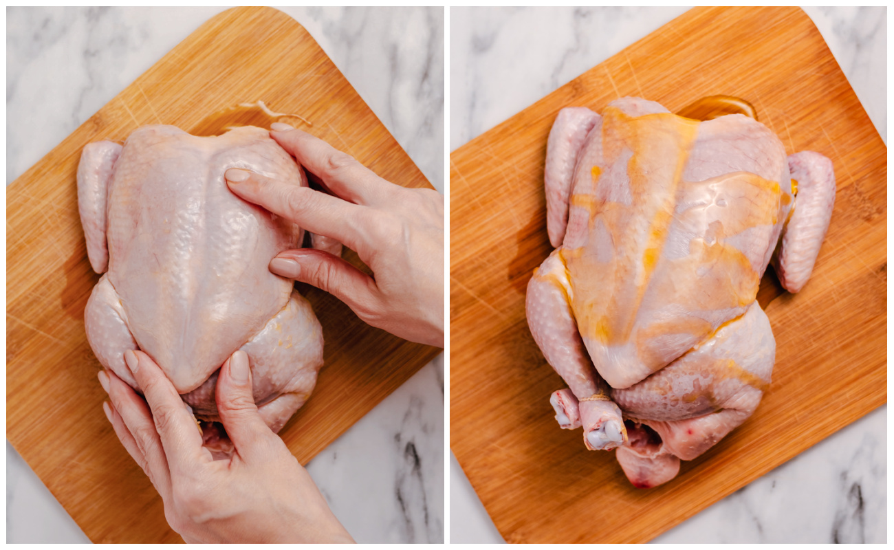 air-fryer-cornish-hen-process