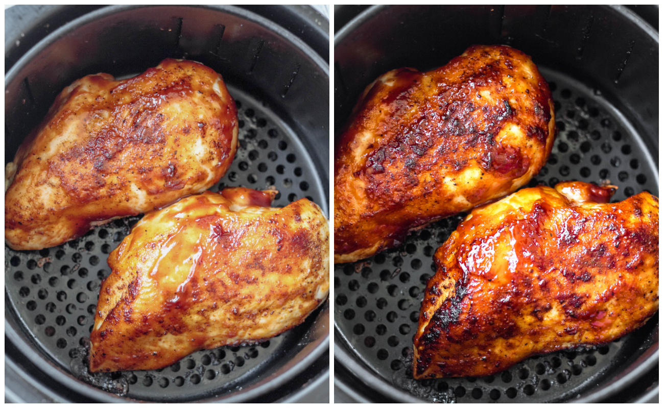 air fryer bbq chicken breast cooking process
