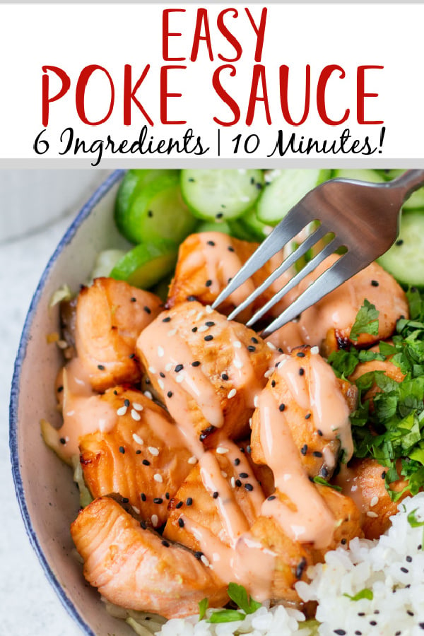 This easy homemade poke sauce recipe is the perfect blend of sweet and savory flavors you would want in a poke sauce. It is dairy free and can easily be made gluten free as well. This recipe takes less than 5 minutes to make, consists of only six simple ingredients and is perfect for all of your tuna poke bowls and salmon poke bowls. Poke sauce can add a flavorful twist to many recipes and works great as a substitute to soy sauce. #pokebowl #pokesauce #easyfishrecipes #healthysaucerecipes #glutenfreerecipes #dairyfreerecipes #glutenfreedairyfreerecipes