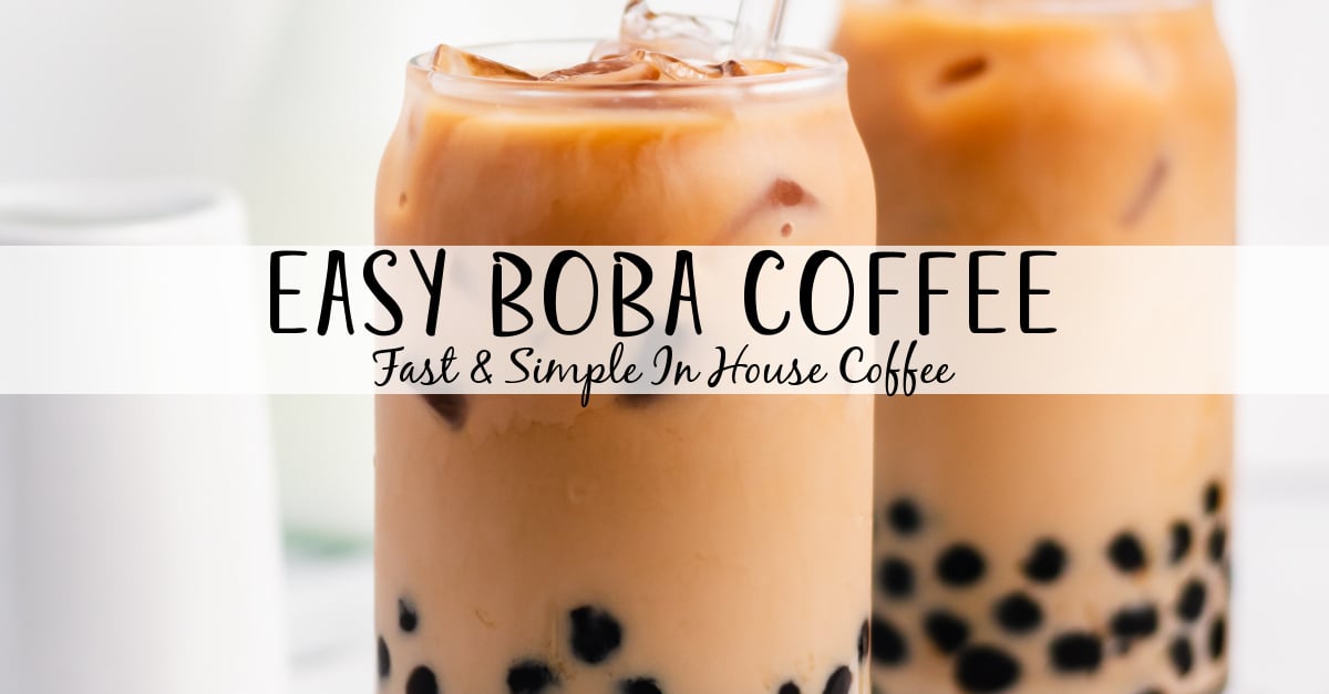 Boba coffee is naturally gluten free and can easily be dairy free as well. It uses only four ingredients to create a refreshing, visually appealing drink easily and quickly. Making your own bubble coffee at home saves you money and this versatile recipe can be tuned to your personal taste and hits the spot anytime from breakfast into the evening. #bobacoffee #bubblecoffee #glutenfreerecipes #dairyfreerecipes #glutenfreedairyfreerecipes #healthybreakfastrecipes