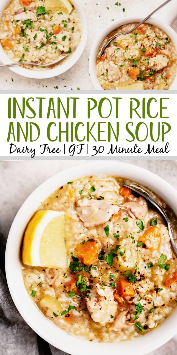 Instant Pot Chicken and Rice Soup Recipe - Crunchy Creamy Sweet