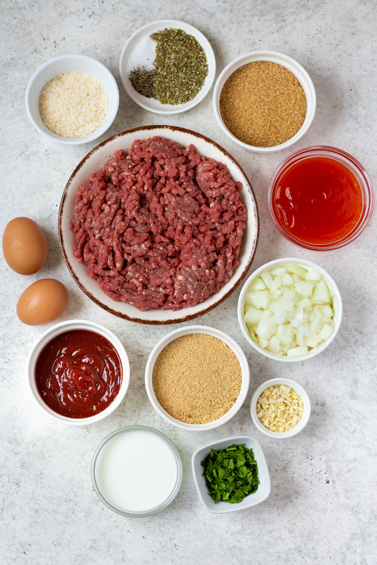 air-fryer-meatloaf-ingredients