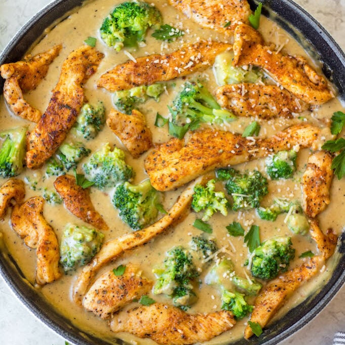 Cajun Chicken Alfredo Broccoli Skillet Whole Kitchen Sink