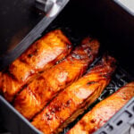 air-fryer-teriyaki-salmon-cooking-process