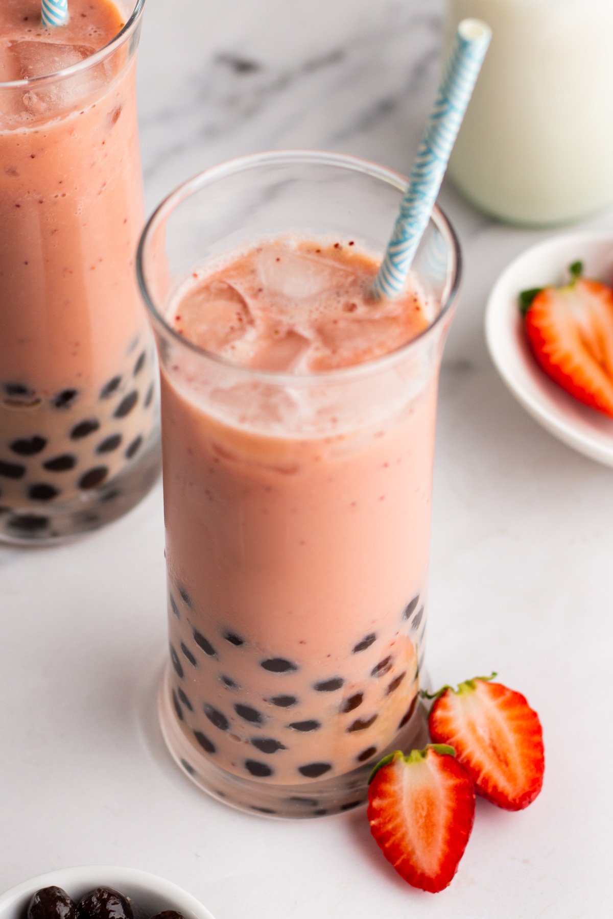 Strawberry Boba Tea - Homemade Milk Tea!