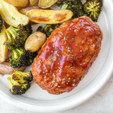 Sheet Pan Mini Meatloaf and Vegetables (Gluten Free, Dairy Free)
