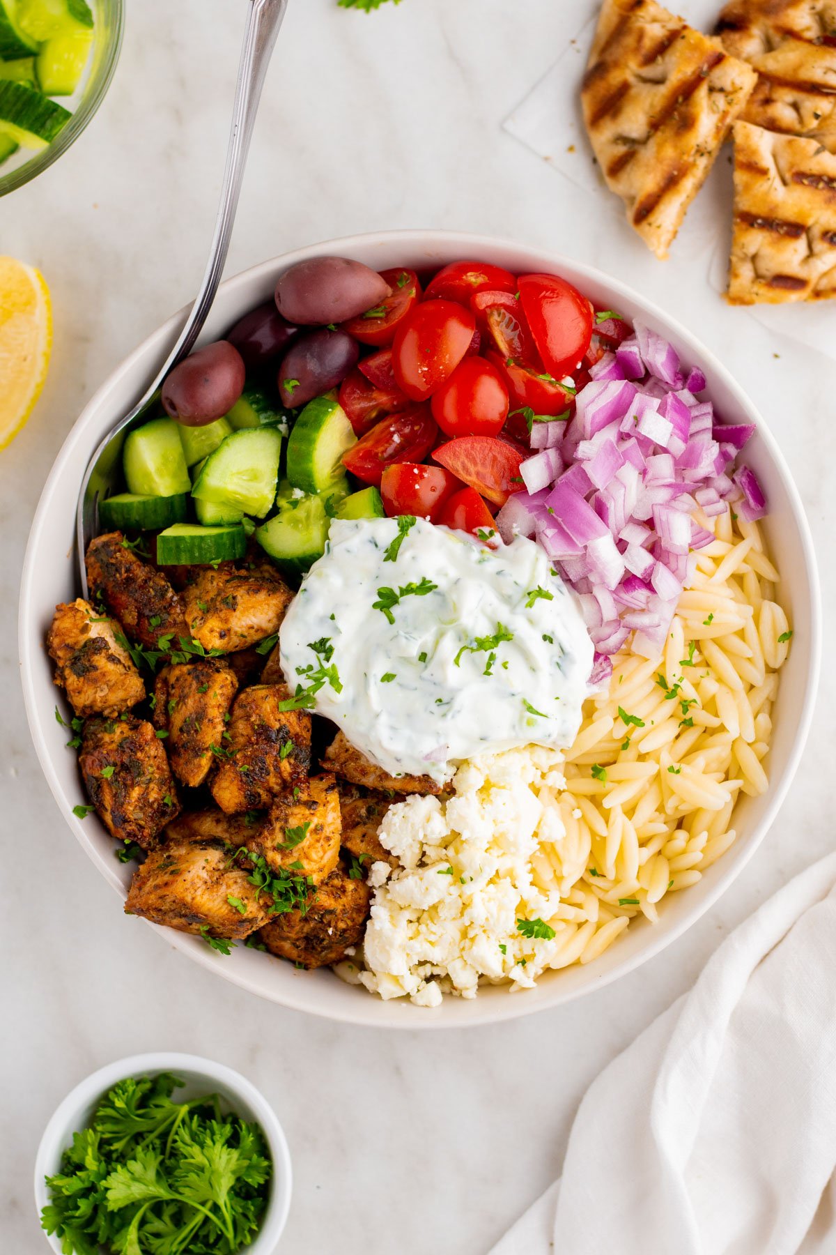 Greek Chicken Salad Lunch Bowls - Fed & Fit