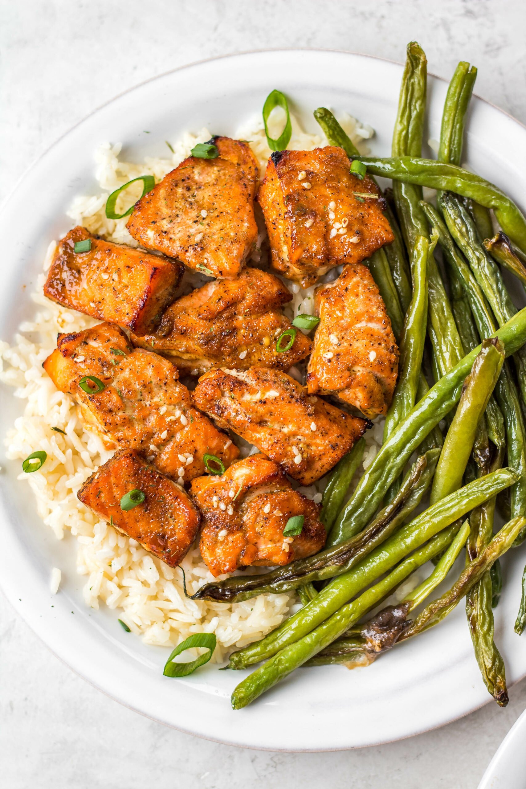 Air Fryer Hot Honey Salmon Bowls - PaleOMG