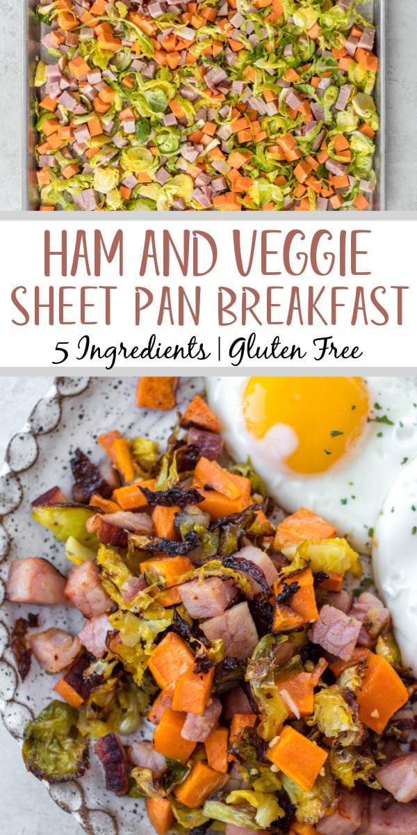 Simple Sheet Pan Ham, Brussels, and Sweet Potatoes - Whole Kitchen Sink